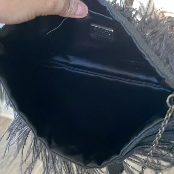 PRADA Piume Feather Satin Black Ostrich bag w/ auth card, rare/collectible - Picture 8 of 12